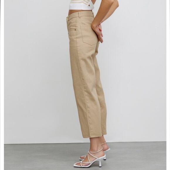 Significant Other NWT The Monty Jean High Rise Straight Leg Tan Size 10 $240 - Picture 3 of 12